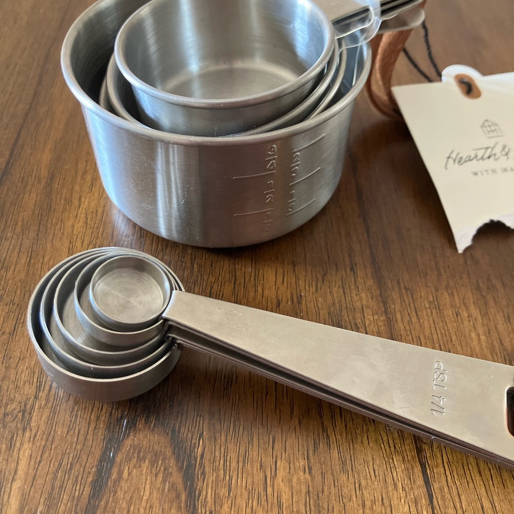 Stainless Steel Measuring Cups & Spoons Set by Hearth & Hand with Magnolia, NWT - Picture 2 of 5